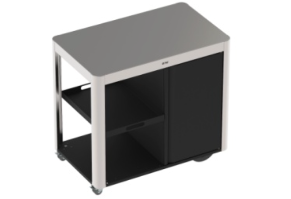 ACHILLE 92 cm Stainless Steel Trolley with Door