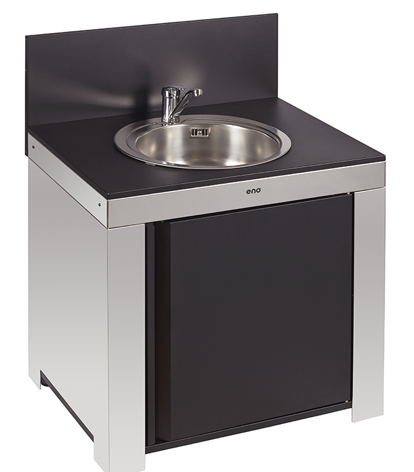 Module évier 80 cm noir et inox