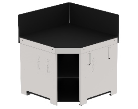 Corner Module 80 cm Black and Stainless